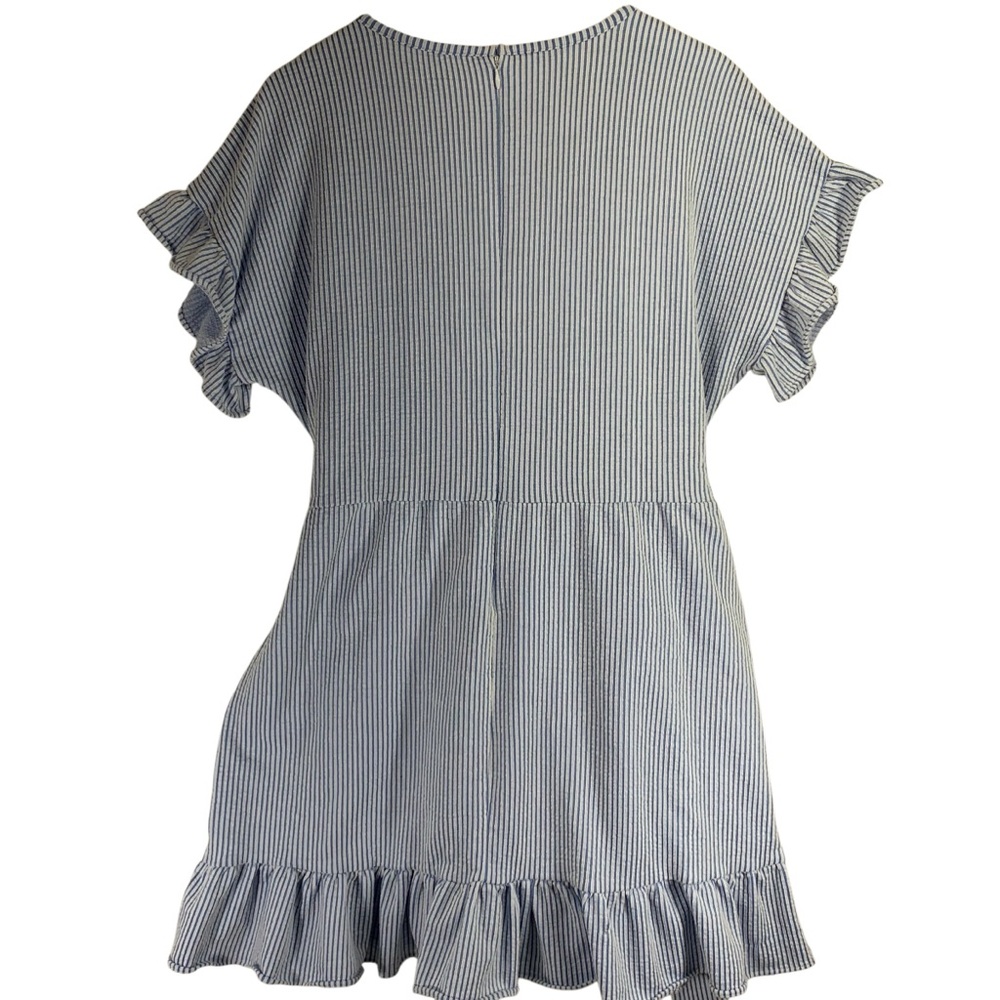 Michael Kors Sky Blue Ruffle Sleeve Mini Dress - Picture 4 of 15
